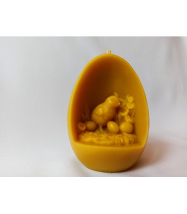 Pisanka z kurczakiem - Świeczka z wosku pszczelego