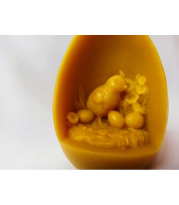 Pisanka z kurczakiem - Świeczka z wosku pszczelego