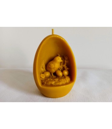 Pisanka z kurczakiem - Świeczka z wosku pszczelego