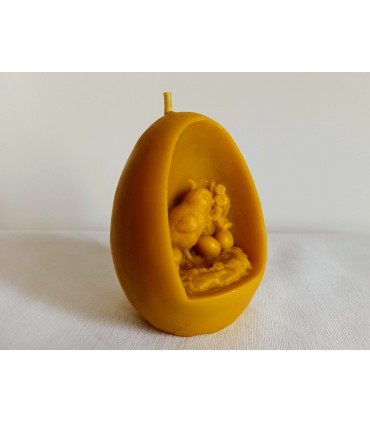 Pisanka z kurczakiem - Świeczka z wosku pszczelego