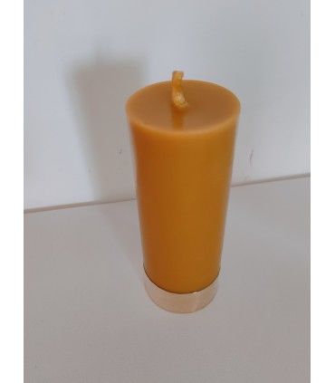 Walec gładki 15 \ 5,7 cm z okuciem - świeca z wosku pszczelego