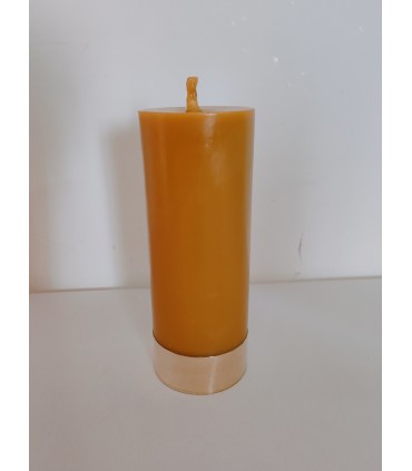 Walec gładki 15 \ 5,7 cm z okuciem - świeca z wosku pszczelego
