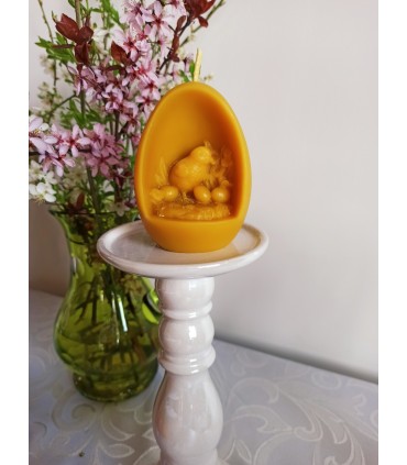 Pisanka z kurczakiem - Świeczka z wosku pszczelego