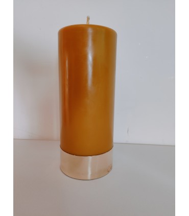 Świeca ołtarzowa gruba z mosiężnym okuciem 23 \ 9,5 cm - świeca z wosku pszczelego