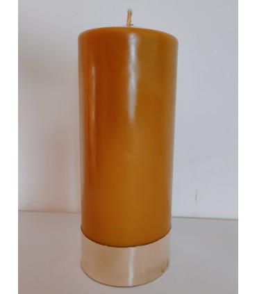 Świeca ołtarzowa gruba z mosiężnym okuciem 23 \ 9,5 cm - świeca z wosku pszczelego