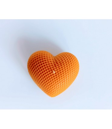 Serce z krateczką - Świeczka z wosku pszczelego