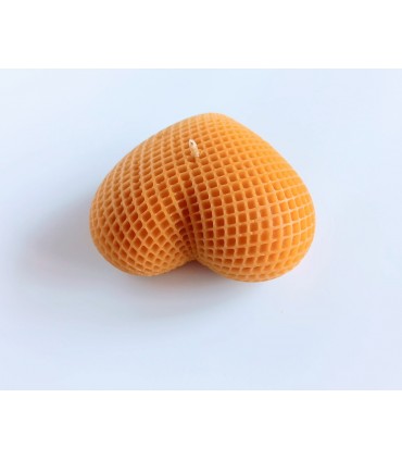 Serce z krateczką - Świeczka z wosku pszczelego