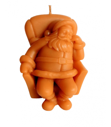 Święty Mikołaj w fotelu - Świeczka z wosku pszczelego