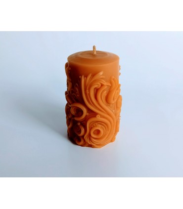 Walec z falą 9,5 cm - Świeca z wosku pszczelego