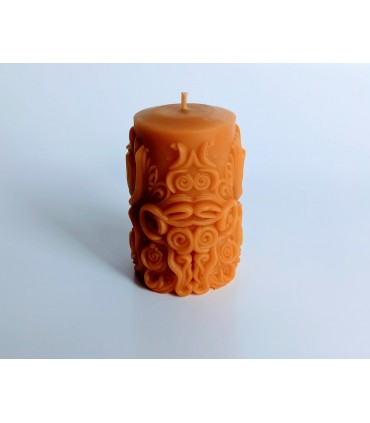 Walec z falą 9,5 cm - Świeca z wosku pszczelego