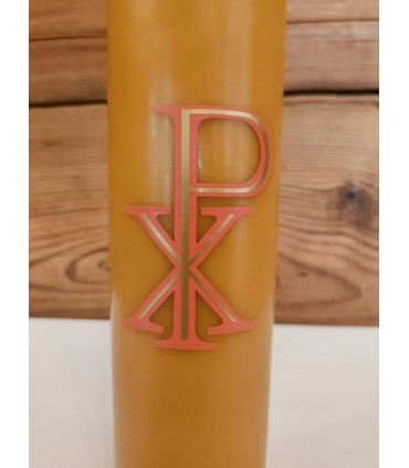 Świeca ołtarzowa z aplikacją PAX 26 \ 6,9 cm - świeca z wosku pszczelego