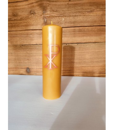 Świeca ołtarzowa z aplikacją PAX 26 \ 6,9 cm - świeca z wosku pszczelego