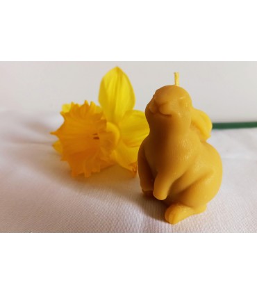 Zajączek kicający - Świeczka z wosku pszczelego