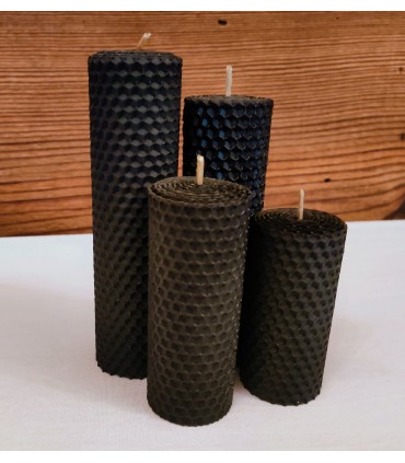 Świece z czarnej węzy pszczelej zestaw 4 sztuki- Świeczka z wosku pszczelego