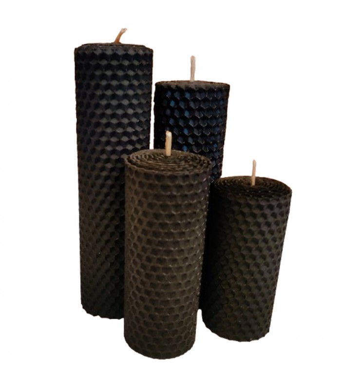 Świece z czarnej węzy pszczelej zestaw 4 sztuki- Świeczka z wosku pszczelego