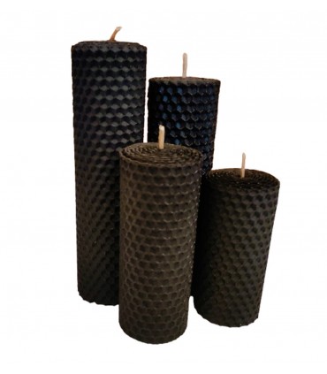 Świece z czarnej węzy pszczelej zestaw 4 sztuki- Świeczka z wosku pszczelego