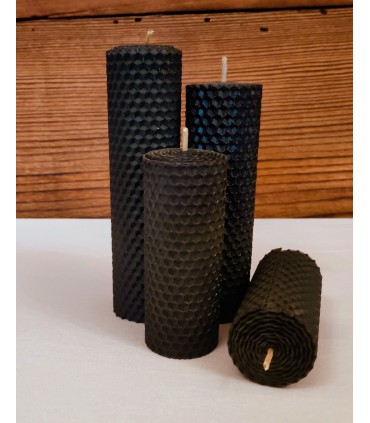 Świece z czarnej węzy pszczelej zestaw 4 sztuki- Świeczka z wosku pszczelego