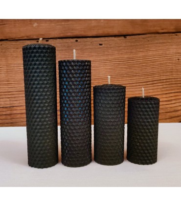 Świece z czarnej węzy pszczelej zestaw 4 sztuki- Świeczka z wosku pszczelego