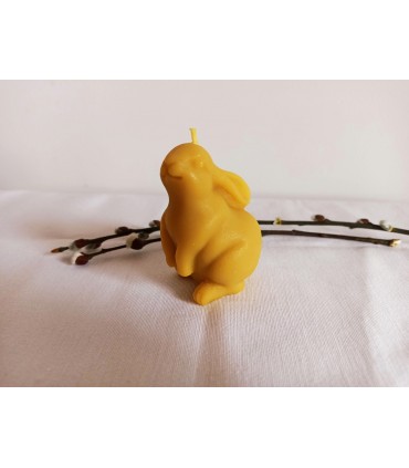 Zajączek kicający - Świeczka z wosku pszczelego