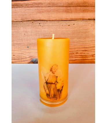 Walec gładki z wizerunkiem Św. Józefa - świeca z wosku pszczelego