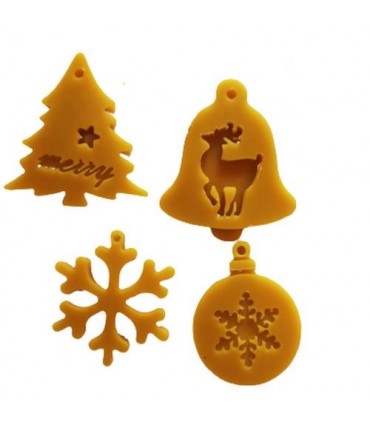 Zawieszki zestaw 4 sztuki - Zawieszka na choinkę z wosku pszczelego