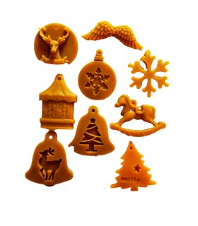 Zawieszki zestaw 9 sztuk - Zawieszka na choinkę z wosku pszczelego