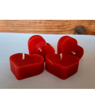Zestaw 4 świec w kolorze czerwonym - Świeczka z wosku pszczelego