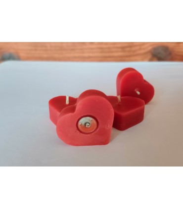 Zestaw 4 świec w kolorze czerwonym - Świeczka z wosku pszczelego