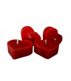 Zestaw 4 świec w kolorze czerwonym - Świeczka z wosku pszczelego