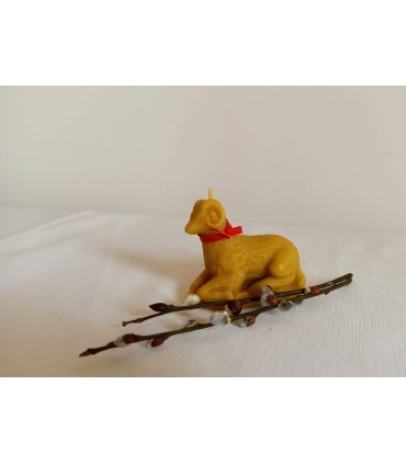 Baranek - Świeczka z wosku pszczelego