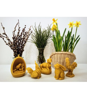 Kogut siedzący - Świeczka z wosku pszczelego