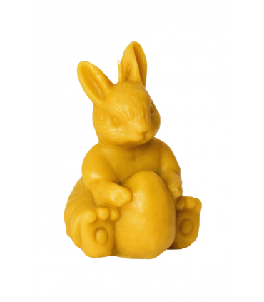 Zajączek z pisanką - Świeczka z wosku pszczelego