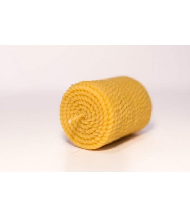 Walec opleciony sznurkiem 7 cm- Świeca z wosku pszczelego
