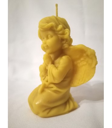 Aniołek klęczący 10 cm - Świeczka z wosku pszczelego