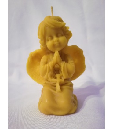 Aniołek klęczący 10 cm - Świeczka z wosku pszczelego