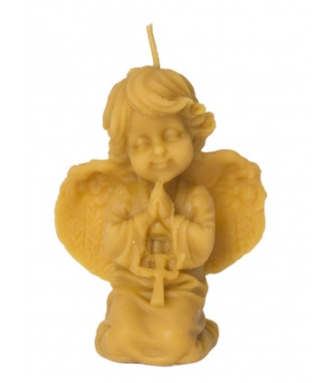 Aniołek klęczący 10 cm - Świeczka z wosku pszczelego