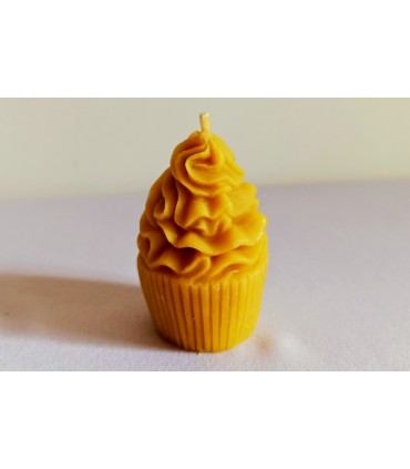 Babeczka 8 cm - Świeczka z wosku pszczelego