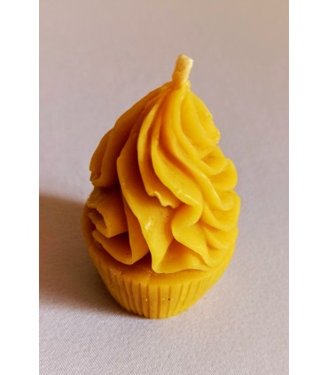 Babeczka 8 cm - Świeczka z wosku pszczelego