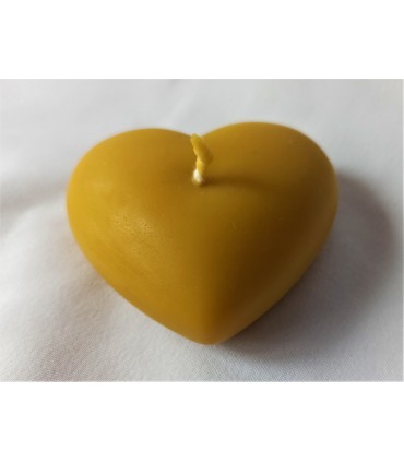 Serce gładkie - Świeczka z wosku pszczelego