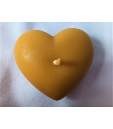 Serce gładkie - Świeczka z wosku pszczelego