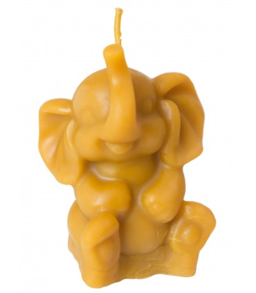 Słonik z podniesioną trąbą 7,2 cm - Świeczka z wosku pszczelego