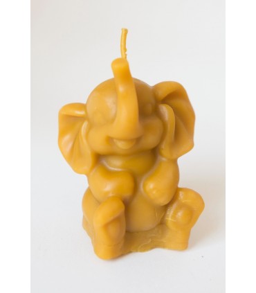 Słonik z podniesioną trąbą 7,2 cm - Świeczka z wosku pszczelego