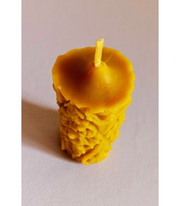 Walec z grawerem 9 cm - świeca z wosku pszczelego