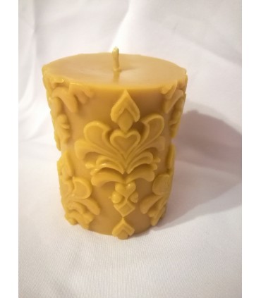 Walec z grawerem 8,5 cm - świeca z wosku pszczelego