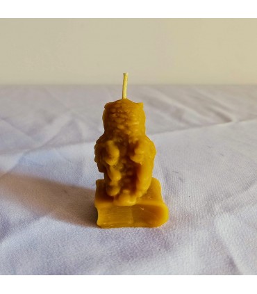 Sowa na książce 5,5 cm - Świeczka z wosku pszczelego