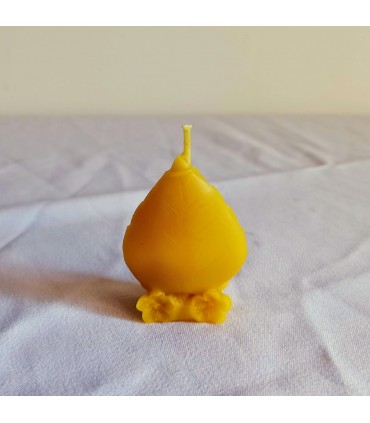 Dziecko w liściu 6 cm  - Świeczka z wosku pszczelego