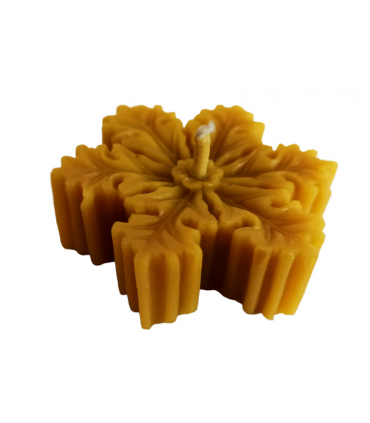 Śnieżynka - Świeca z wosku pszczelego w kształcie płatka śniegu