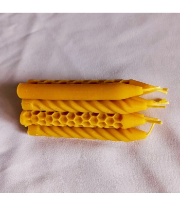 Walec mały, gładki 8 szt - Świeca z wosku pszczelego