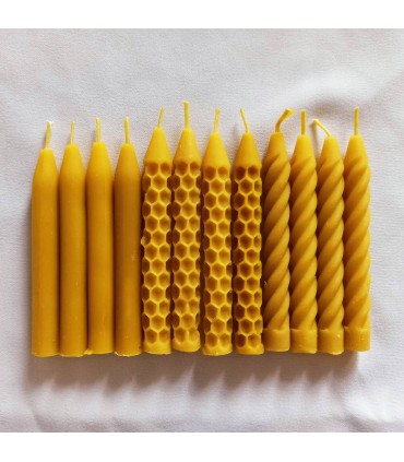 Walec mały, gładki 8 szt - Świeca z wosku pszczelego