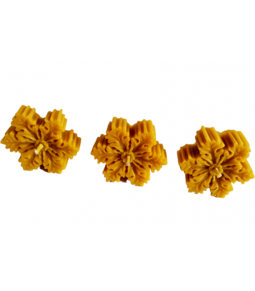 Śnieżynka - Świeca z wosku pszczelego w kształcie płatka śniegu